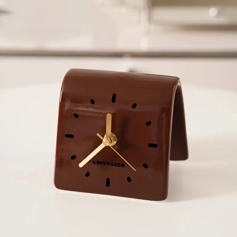 handmade ceramic desk clock minimalist needle clock