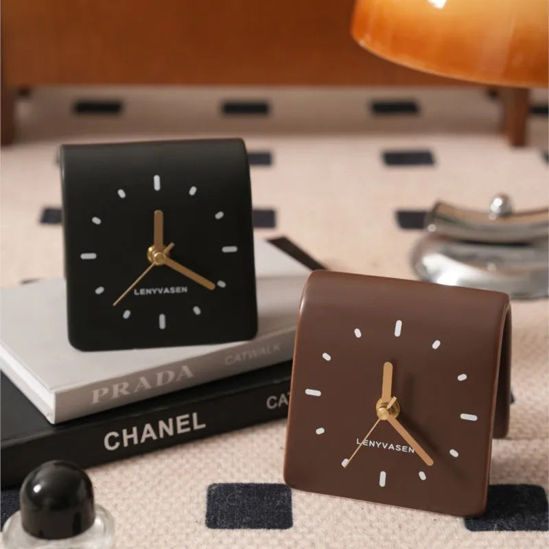 handmade ceramic desk clock minimalist needle clock