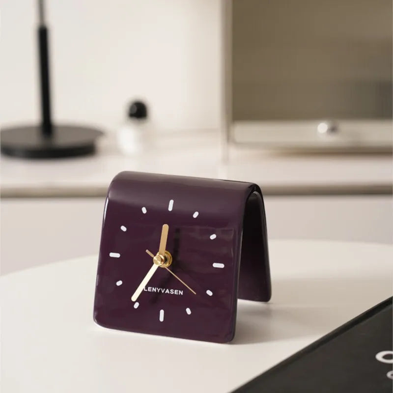 handmade ceramic desk clock minimalist needle clock