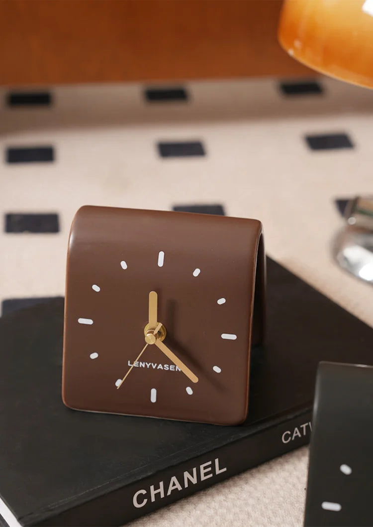 handmade ceramic desk clock minimalist needle clock