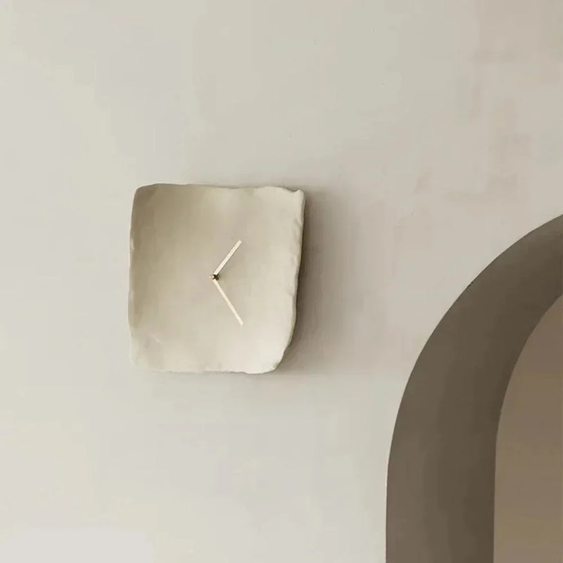 minimalist resin wall clock in textured matte finish