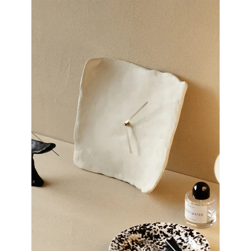 minimalist resin wall clock in textured matte finish