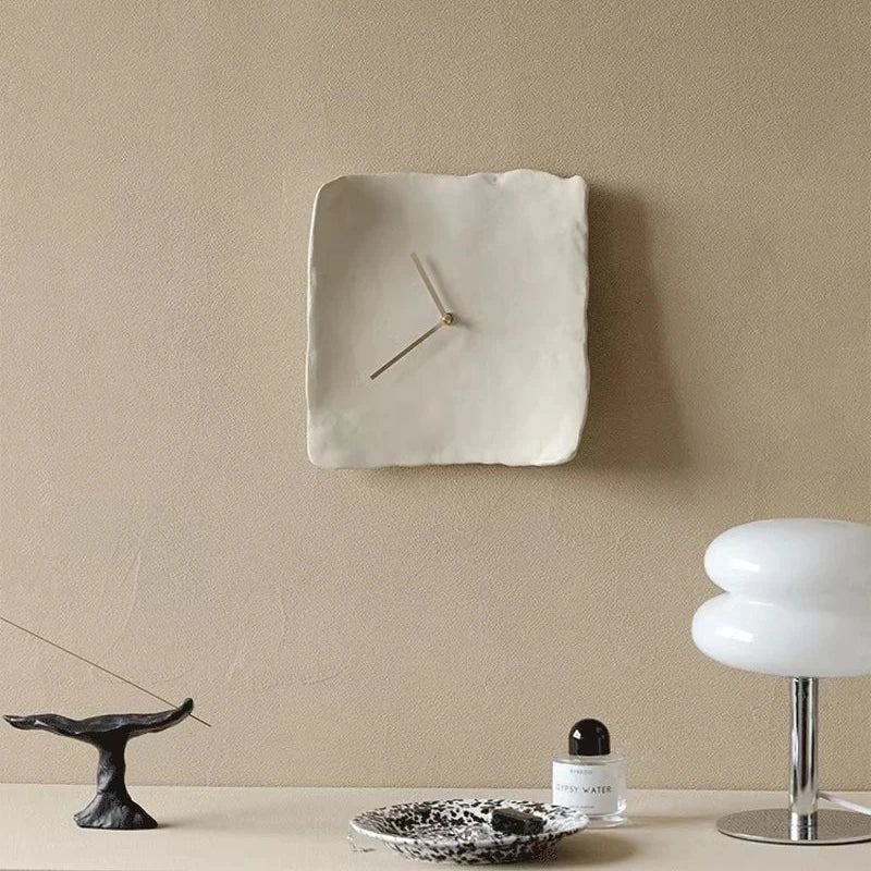 minimalist resin wall clock in textured matte finish