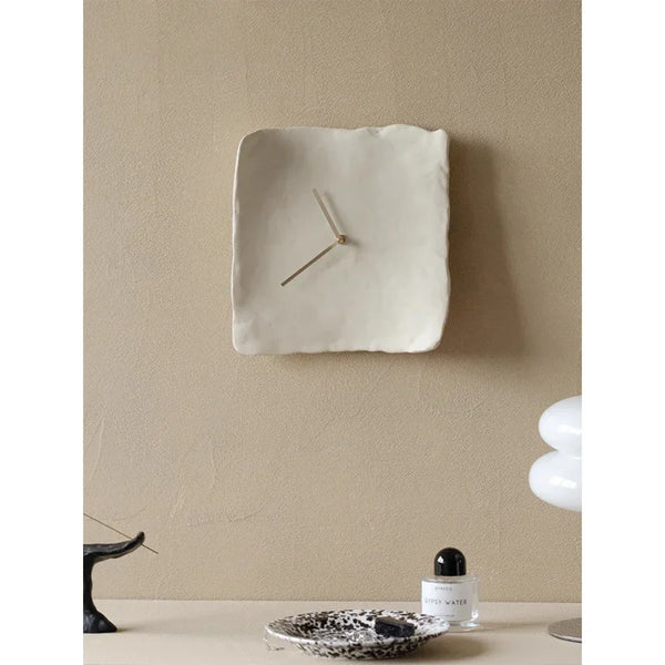 minimalist resin wall clock in textured matte finish