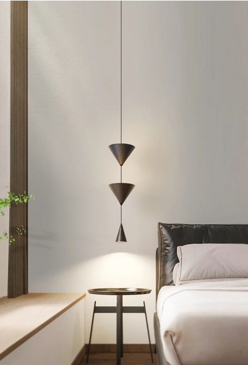 geometric double cone pendant lamp modern look elegant contemporary pendant light