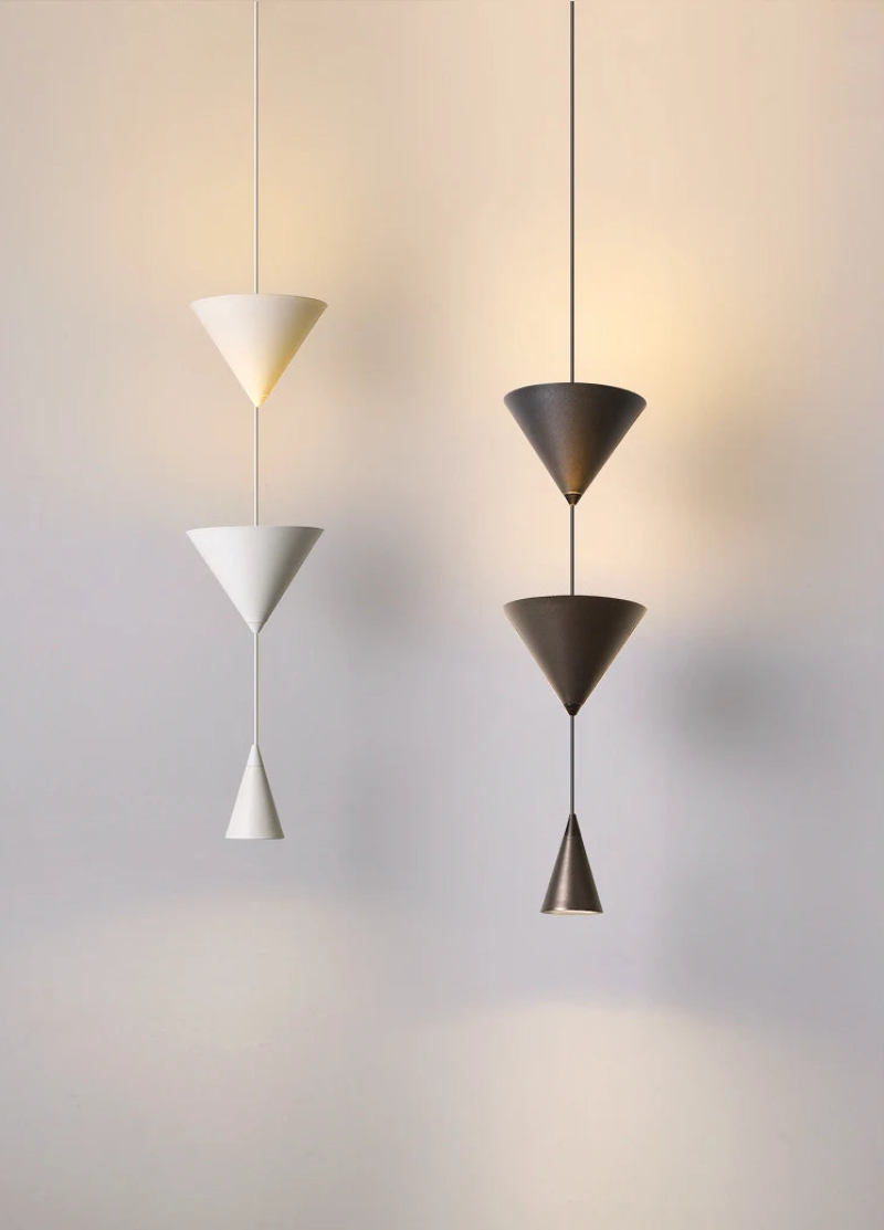 geometric double cone pendant lamp modern look elegant contemporary pendant light