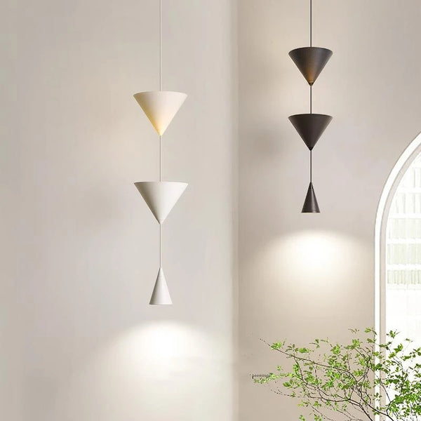 geometric double cone pendant lamp modern look elegant contemporary pendant light