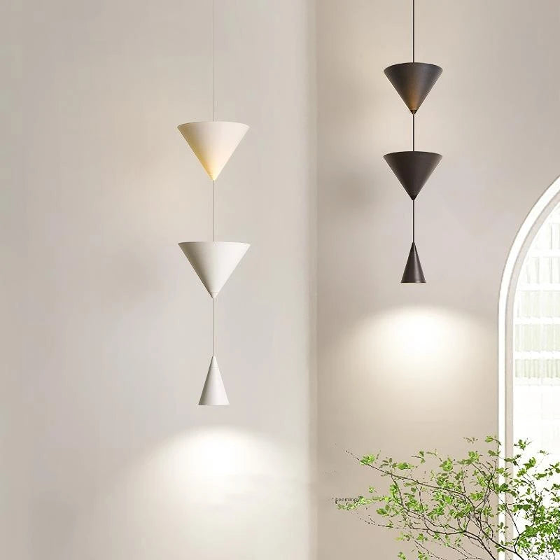 geometric double cone pendant lamp modern look elegant contemporary pendant light