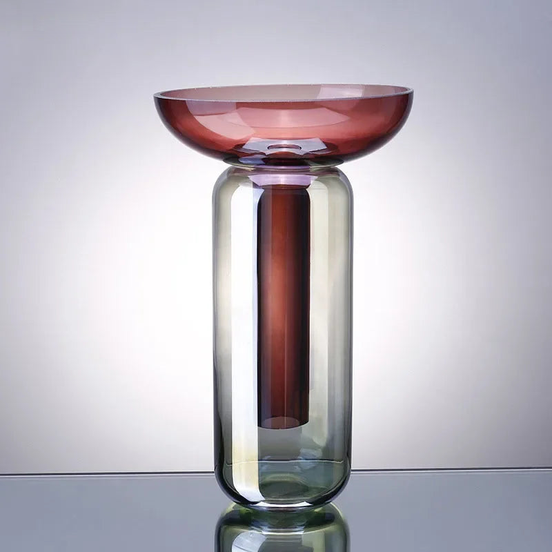 Modern minimalist colored glass vase