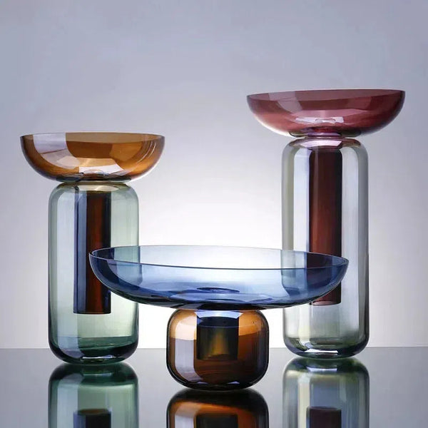 Modern minimalist colored glass vase