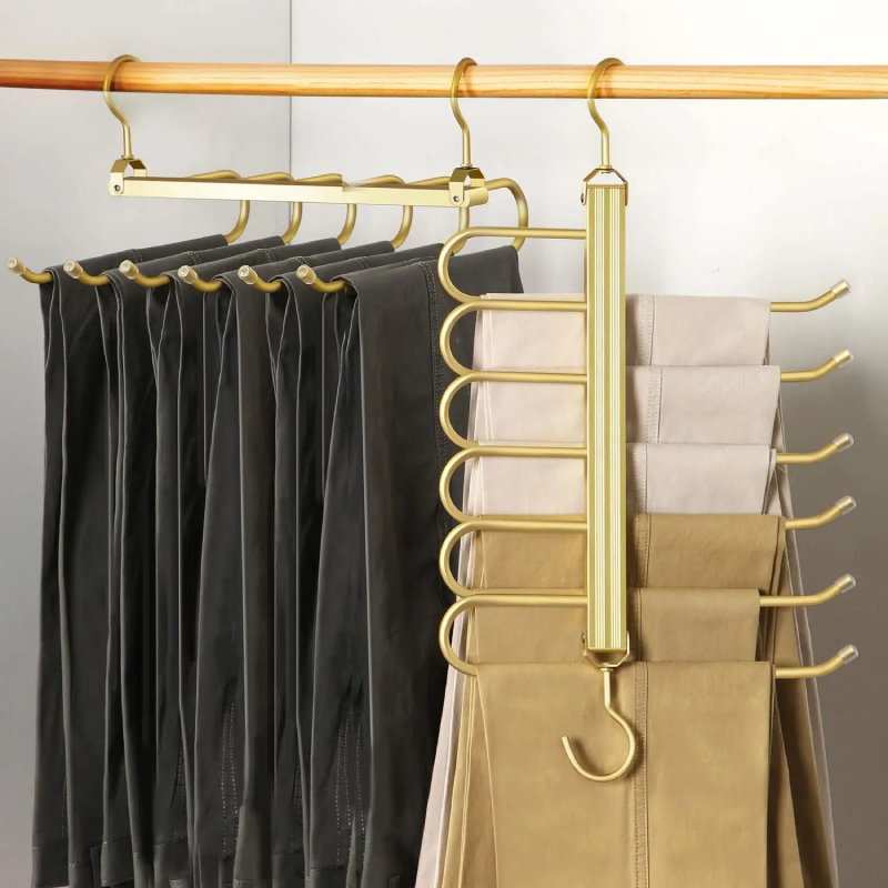 Multi-function Magic Pants Hangers 360 rotatable 6 pc aluminum hanger rack