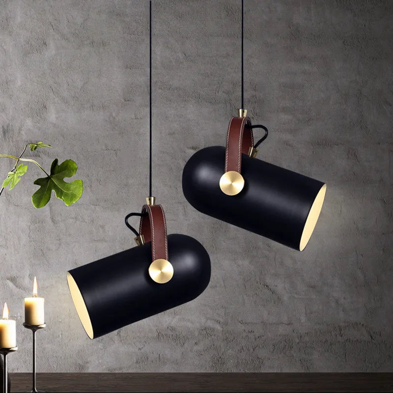 Modern Spotlight pendant with brass details