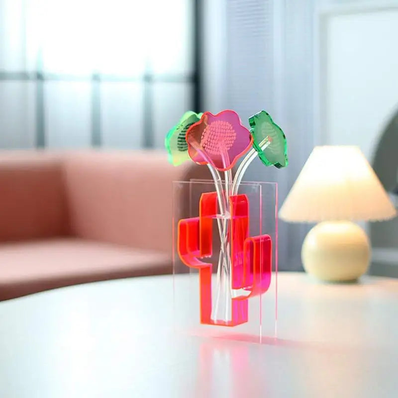 Transparent Acrylic Cactus Vase