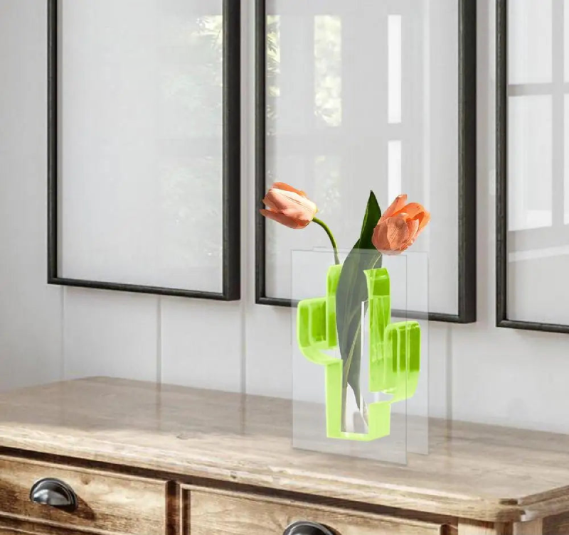 Transparent Acrylic Cactus Vase