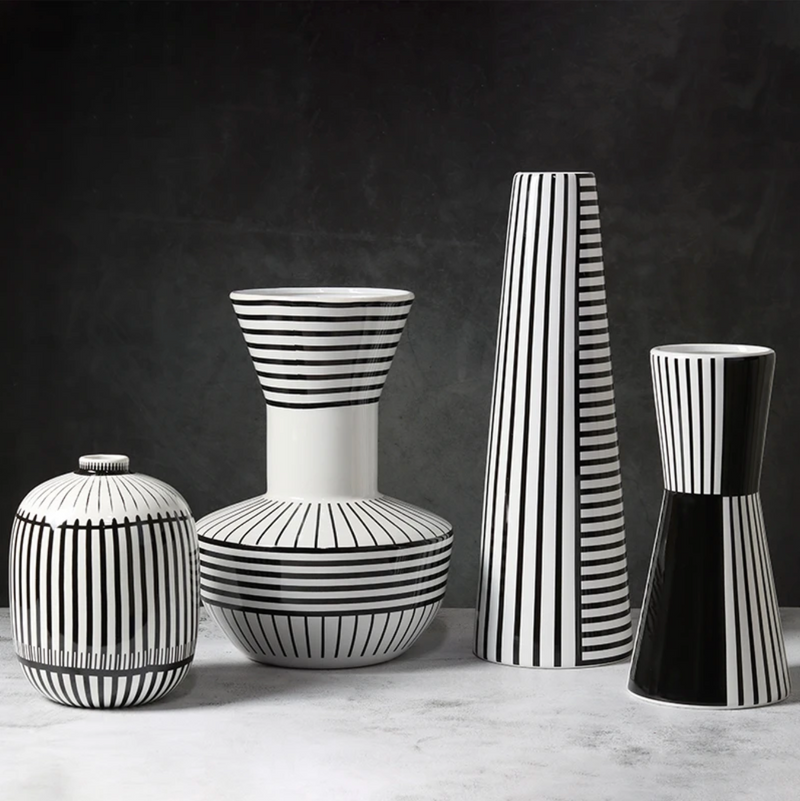 Optic Decor Ceramic Porcelain Vases - Final Sale