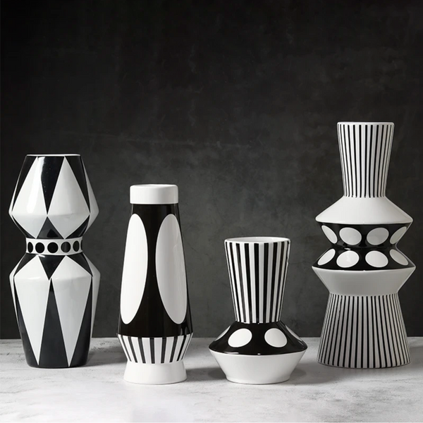 Optic Decor Ceramic Porcelain Vases - Final Sale