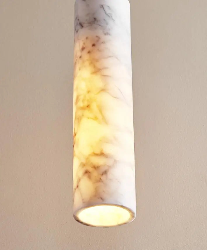 Opus marble LED pendant light cylinder marble lamp 