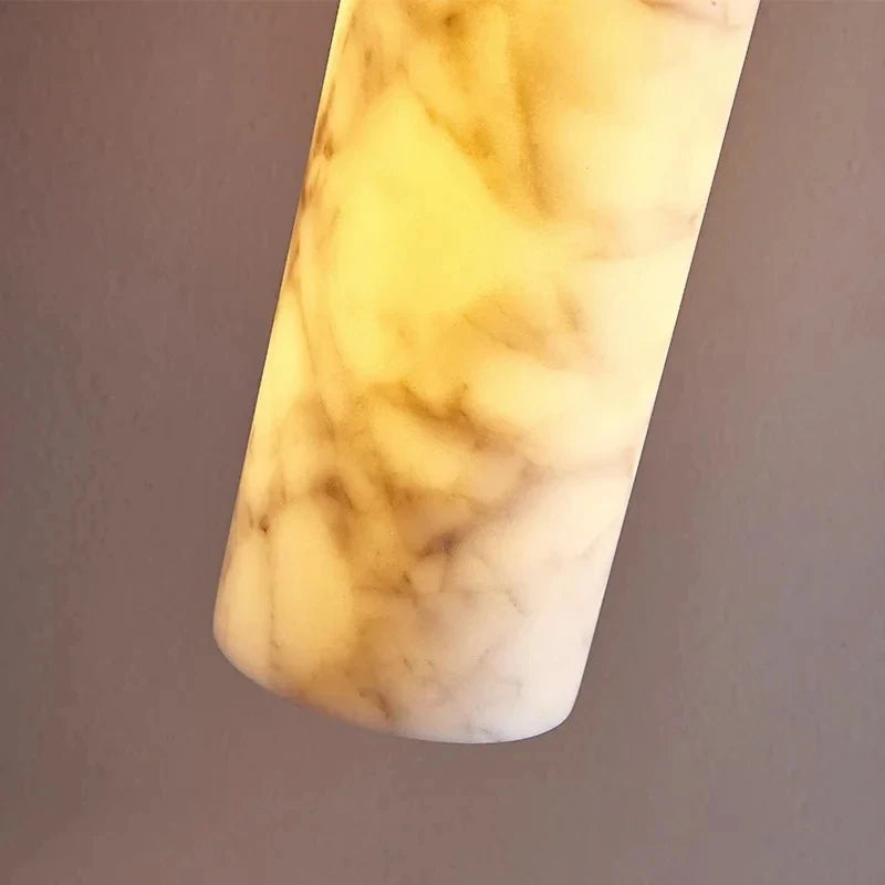 Opus marble LED pendant light cylinder marble lamp 