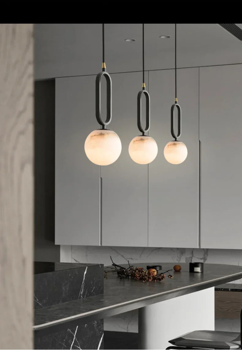 Ring Ball Mable Pendant Light Spherical Orb Industrial Pendant Light