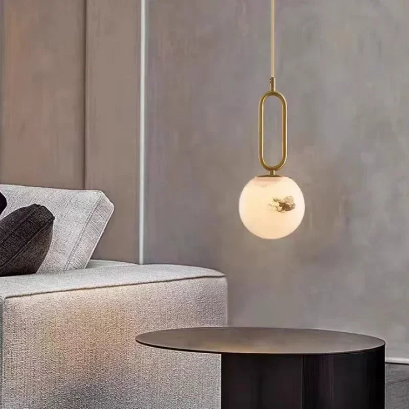 Ring Ball Mable Pendant Light Spherical Orb Industrial Pendant Light