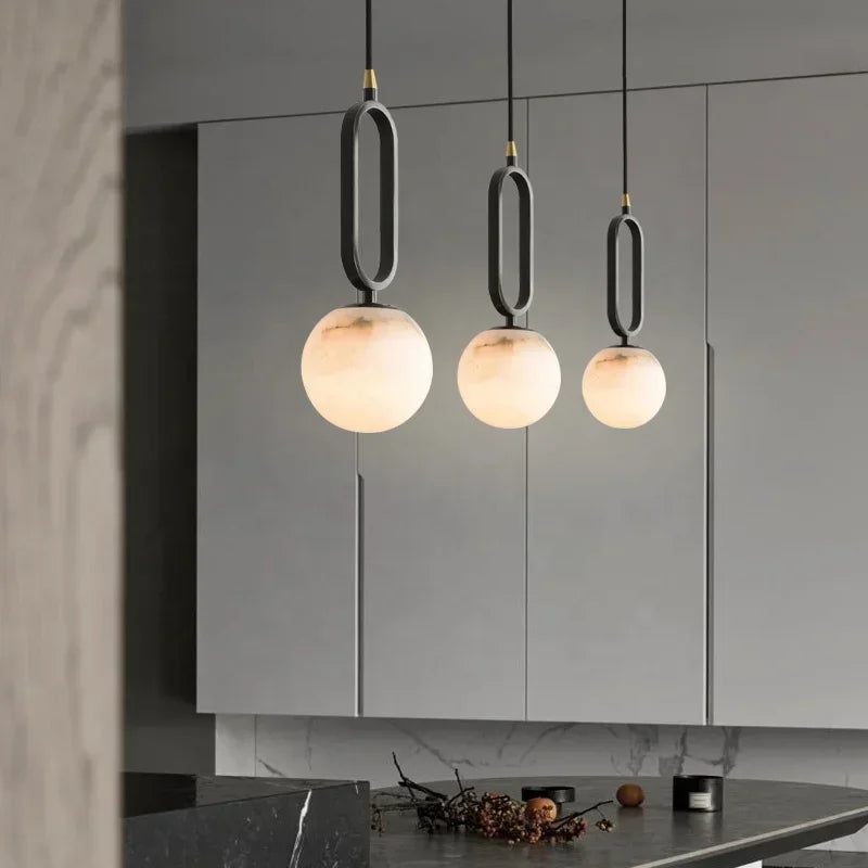 Ring Ball Mable Pendant Light Spherical Orb Industrial Pendant Light