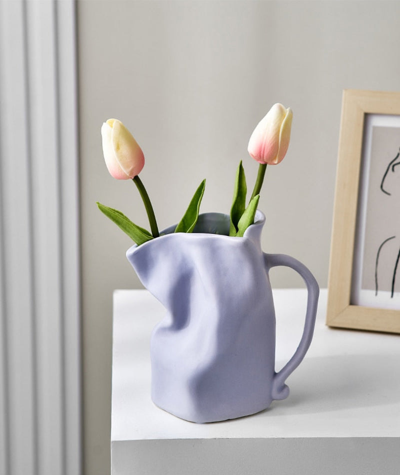 Paper Bag Whimsical Ceramic Vase