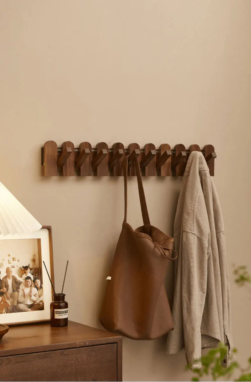 Walnut Wood Coat Rack 