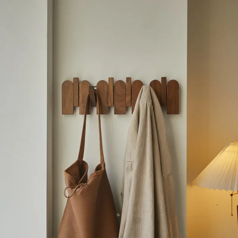 Walnut Wood Coat Rack 