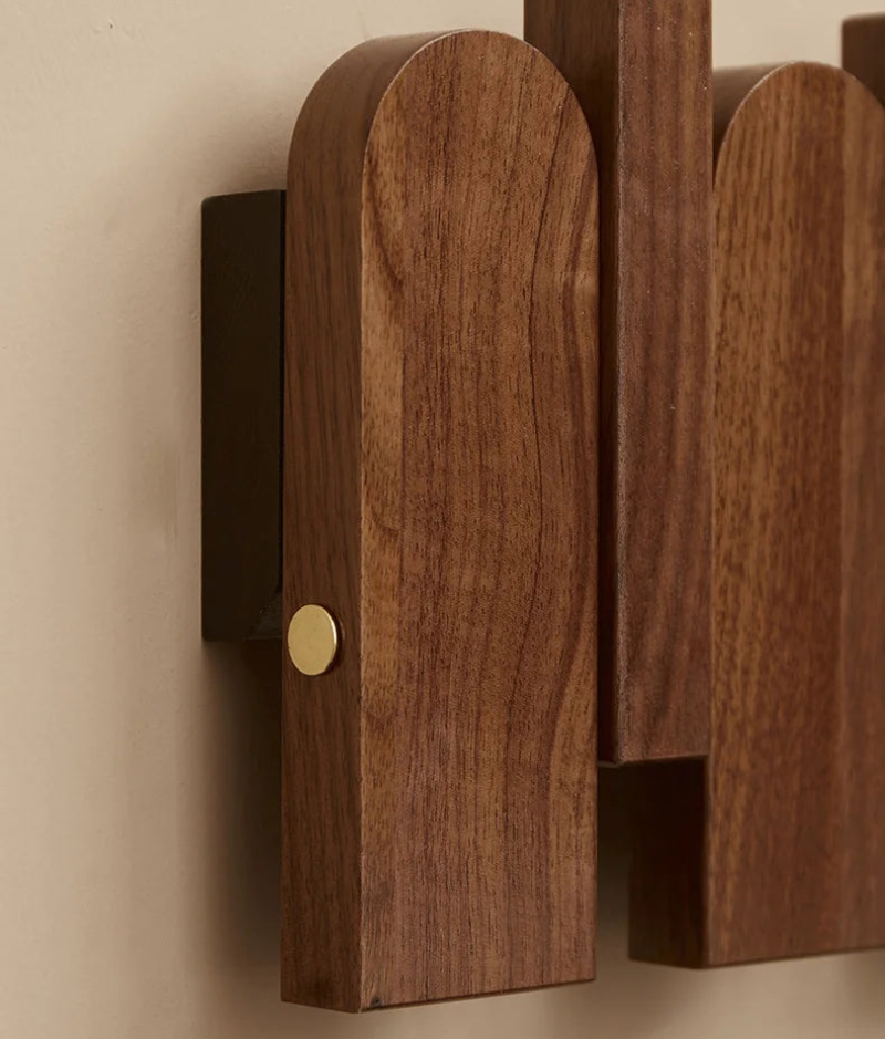 Walnut Wood Coat Rack 