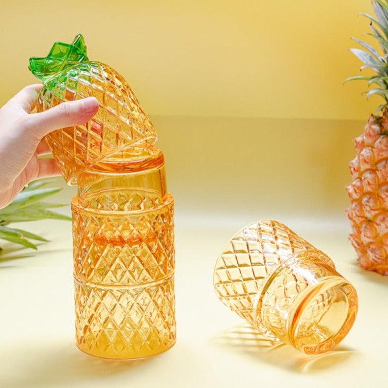 Pineapple Stackable Glass Cup Set