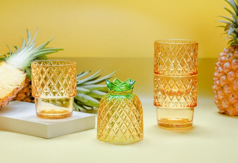 Pineapple Stackable Glass Cup Set