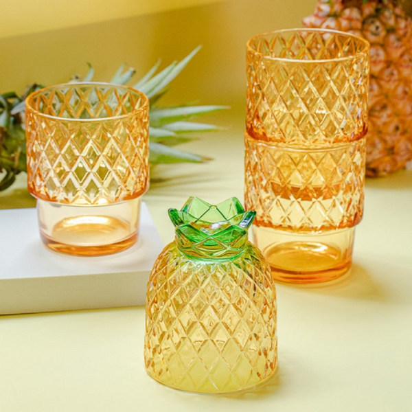 Pineapple Stackable Glass Cup Set