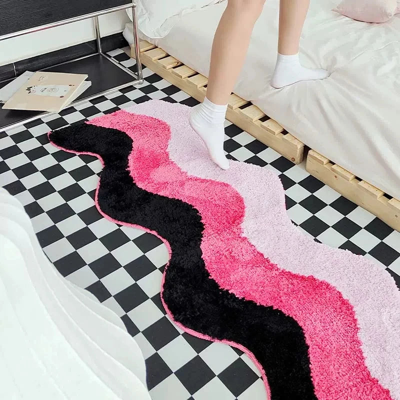 Tufting Black Pink Wave