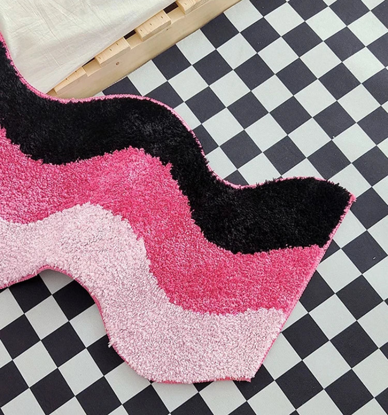 Tufting Black Pink Wave