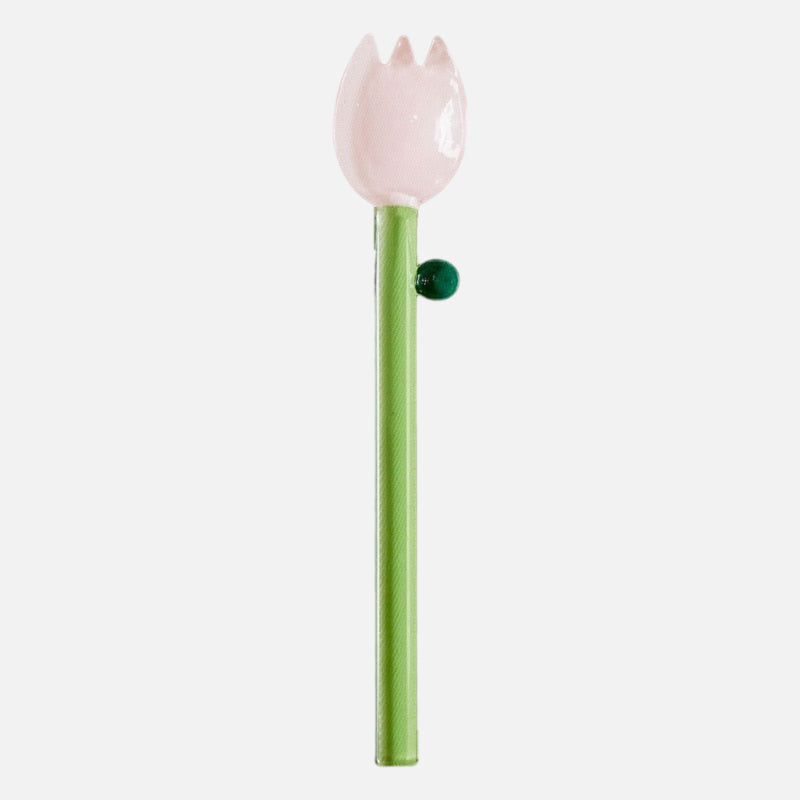 Pinky Floral Glass Stirrer