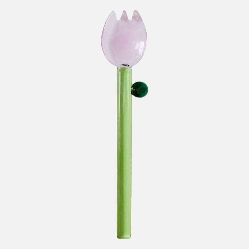 Pinky Floral Glass Stirrer