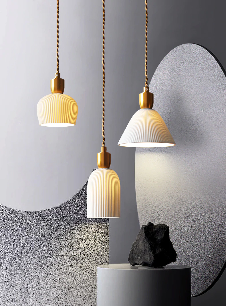 pleated pendant light