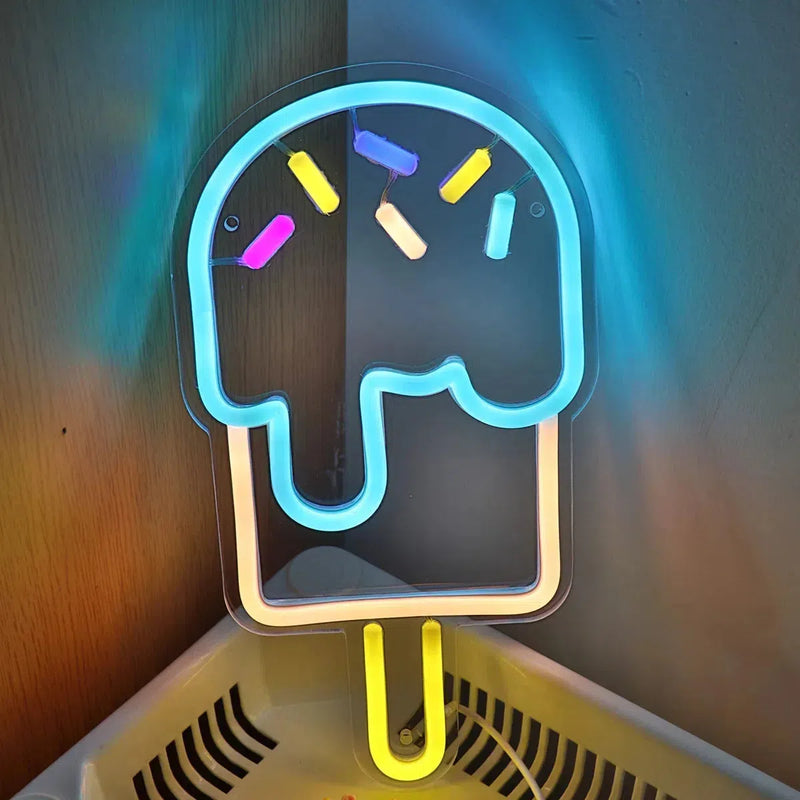 Ice Cream Popsicle Neon Light Party bedroom living room