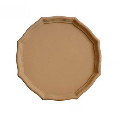 Wooden geometric shapes Matte light brown serving tray