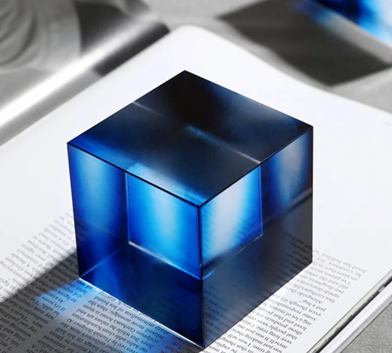 Geometric Graded Crystal paperweight Cube home decoration for office bookshelf bedroom