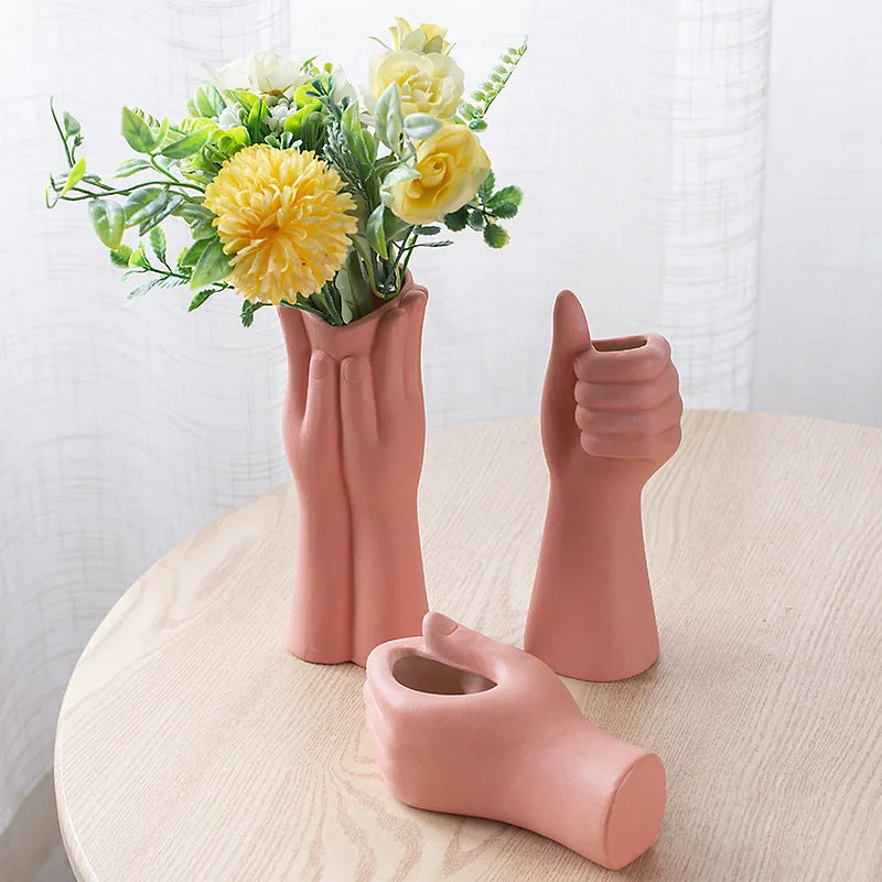 Hand Ceramic Vase in pastel colors