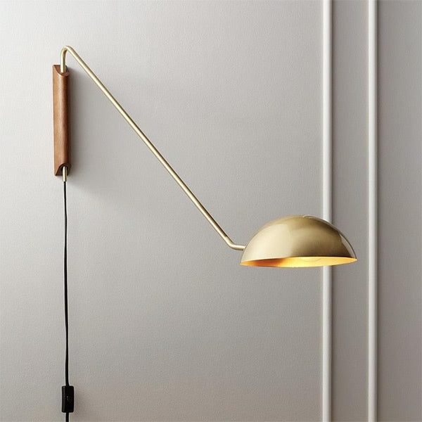 Retro Duckbill Metal & Wood Wall Lamp with Plug - Final Sale