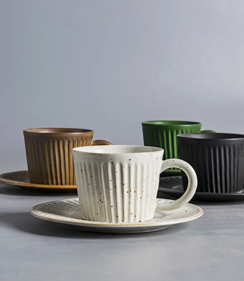 Ceramic Coffee Cup And Saucer Set