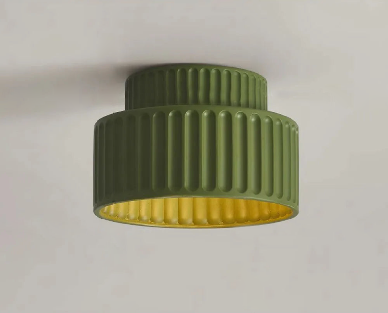 Mounted LED Ceiling Light Nordic style resin ceiling lamp ribbed design tricolor LED light