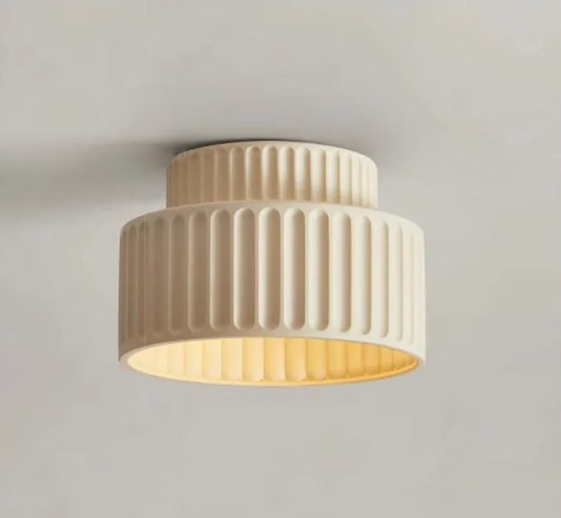 Mounted LED Ceiling Light Nordic style resin ceiling lamp ribbed design tricolor LED light