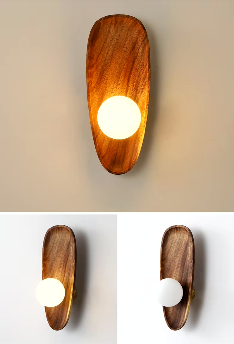 Rustic Glow Wooden Wall Sconce