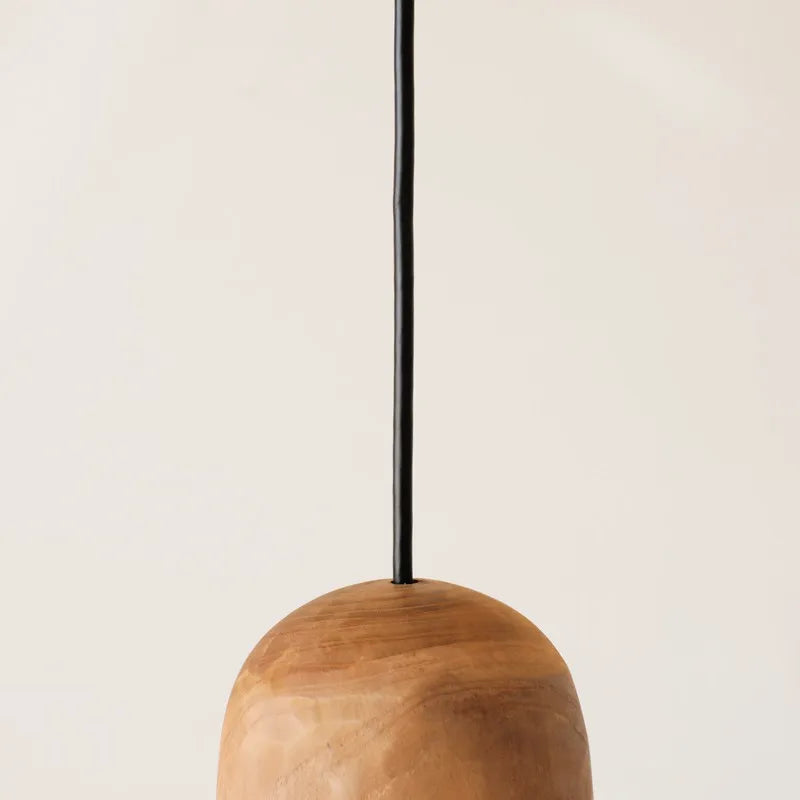 rustic wooden bell pendant light natural wood pendant lamp