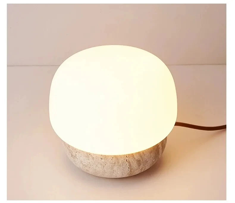 travertine stone mushroom LED lamp floor table lamp