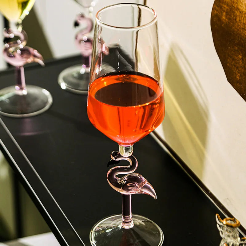 Pink Flamingo Wine Glasses