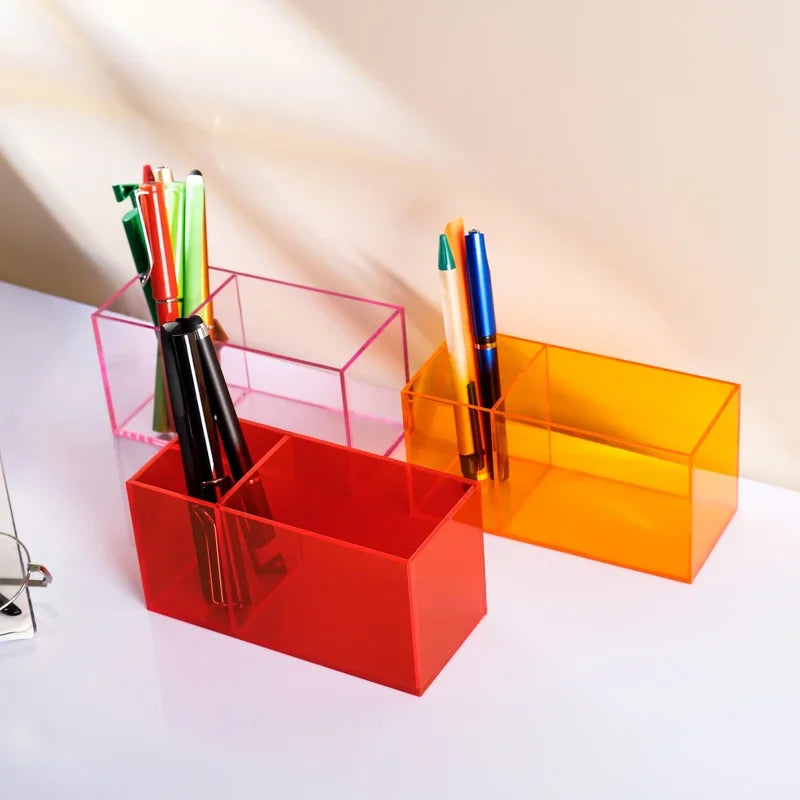 Transparent Color Acrylic Pen Holder desk organizer